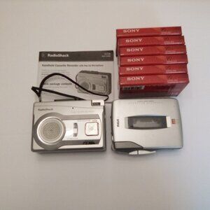 two cassette tape recorders plus blanks